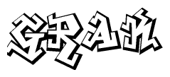 The clipart image features a stylized text in a graffiti font that reads Grak.