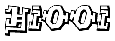The clipart image features a stylized text in a graffiti font that reads Hiooi.