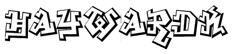 The clipart image features a stylized text in a graffiti font that reads Haywardk.