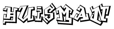 The clipart image depicts the word Huisman in a style reminiscent of graffiti. The letters are drawn in a bold, block-like script with sharp angles and a three-dimensional appearance.