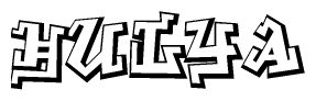 The clipart image features a stylized text in a graffiti font that reads Hulya.