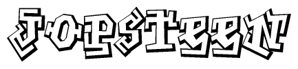 The clipart image features a stylized text in a graffiti font that reads Jopsteen.