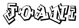 The clipart image depicts the word Joani in a style reminiscent of graffiti. The letters are drawn in a bold, block-like script with sharp angles and a three-dimensional appearance.