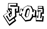 The image is a stylized representation of the letters Joi designed to mimic the look of graffiti text. The letters are bold and have a three-dimensional appearance, with emphasis on angles and shadowing effects.