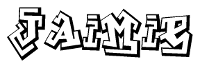 The clipart image features a stylized text in a graffiti font that reads Jaimie.