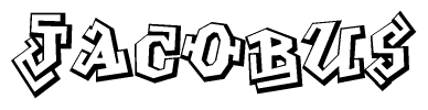 The clipart image features a stylized text in a graffiti font that reads Jacobus.