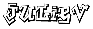 The clipart image features a stylized text in a graffiti font that reads Juliev.