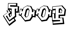 The clipart image features a stylized text in a graffiti font that reads Joop.