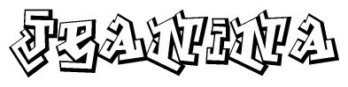 The clipart image features a stylized text in a graffiti font that reads Jeanina.