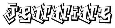 The clipart image features a stylized text in a graffiti font that reads Jennine.