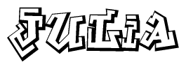 The clipart image features a stylized text in a graffiti font that reads Julia.