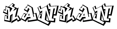 The clipart image features a stylized text in a graffiti font that reads Kankan.