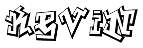 The clipart image features a stylized text in a graffiti font that reads Kevin.