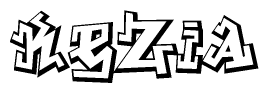 The clipart image features a stylized text in a graffiti font that reads Kezia.