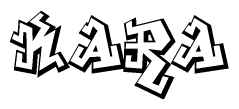The clipart image features a stylized text in a graffiti font that reads Kara.