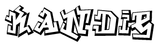The clipart image features a stylized text in a graffiti font that reads Kandie.