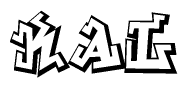 The clipart image features a stylized text in a graffiti font that reads Kal.