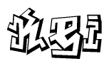 The clipart image features a stylized text in a graffiti font that reads Kei.