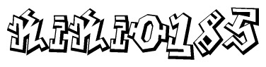 The image is a stylized representation of the letters Kiki0185 designed to mimic the look of graffiti text. The letters are bold and have a three-dimensional appearance, with emphasis on angles and shadowing effects.