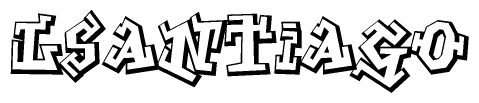 The clipart image features a stylized text in a graffiti font that reads Lsantiago.