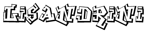 The clipart image features a stylized text in a graffiti font that reads Lisandrini.