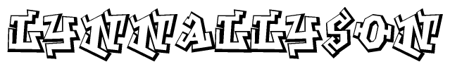 The clipart image features a stylized text in a graffiti font that reads Lynnallyson.