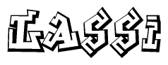 The clipart image features a stylized text in a graffiti font that reads Lassi.