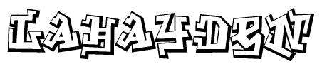 The clipart image features a stylized text in a graffiti font that reads Lahayden.