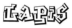   The clipart image features a stylized text in a graffiti font that reads Lapis. 