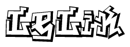 The clipart image features a stylized text in a graffiti font that reads Lelik.