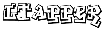 The clipart image features a stylized text in a graffiti font that reads Ltapper.