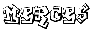 The clipart image features a stylized text in a graffiti font that reads Merces.