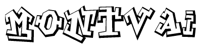 The clipart image features a stylized text in a graffiti font that reads Montvai.