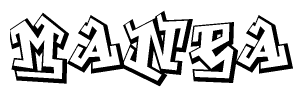 The clipart image features a stylized text in a graffiti font that reads Manea.