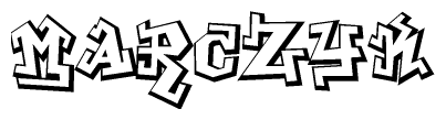 The clipart image features a stylized text in a graffiti font that reads Marczyk.