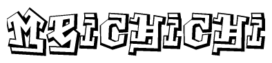 The clipart image features a stylized text in a graffiti font that reads Meichichi.