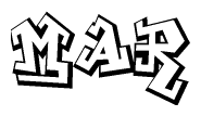 The clipart image depicts the word Mar in a style reminiscent of graffiti. The letters are drawn in a bold, block-like script with sharp angles and a three-dimensional appearance.