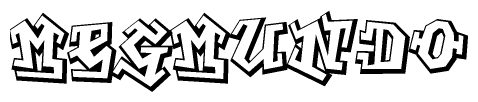 The clipart image features a stylized text in a graffiti font that reads Megmundo.