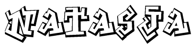 The clipart image features a stylized text in a graffiti font that reads Natasja.