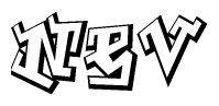 The clipart image features a stylized text in a graffiti font that reads Nev.