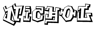 The clipart image features a stylized text in a graffiti font that reads Nichol.