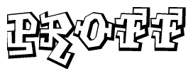 The clipart image features a stylized text in a graffiti font that reads Proff.