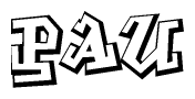 The clipart image features a stylized text in a graffiti font that reads Pau.
