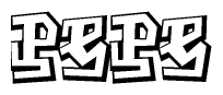 The clipart image features a stylized text in a graffiti font that reads Pepe.