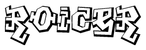 The clipart image features a stylized text in a graffiti font that reads Roicer.