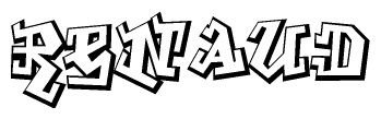 The clipart image features a stylized text in a graffiti font that reads Renaud.