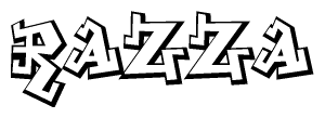 The clipart image features a stylized text in a graffiti font that reads Razza.