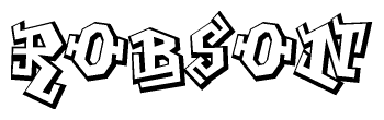 The clipart image features a stylized text in a graffiti font that reads Robson.