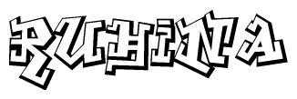 The clipart image features a stylized text in a graffiti font that reads Ruhina.