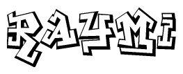 The clipart image features a stylized text in a graffiti font that reads Raymi.